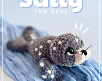 Sally, a Foca - Molde de Crochê em PDF para Pelúcia - Amigurumi de Costura Simples - Sally, a Foca - Molde de Crochê Fácil