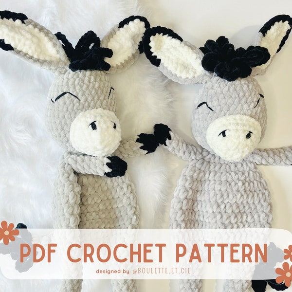 DONNY the donkey - Donkey comforter - Crochet Pattern - Crochet tutorial - PDF - Flat comforter - Donkey Snuggler