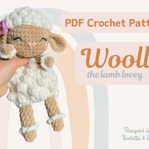 WOOLLY the lamb Crochet Pattern Sheep Snuggler Sheep comforter Crochet Tutorial Pattern image 1