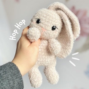 Hop Hop the Squishy Bunny - PDF Crochet Pattern - Easy Bunny Rabbit Amigurumi - Bunny Plushie