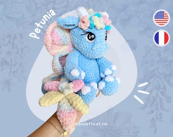 Petunia, der Schmetterlingsdrache – Häkelanleitung (PDF) – Fantasy-Amigurumi – Drachenplüschtier