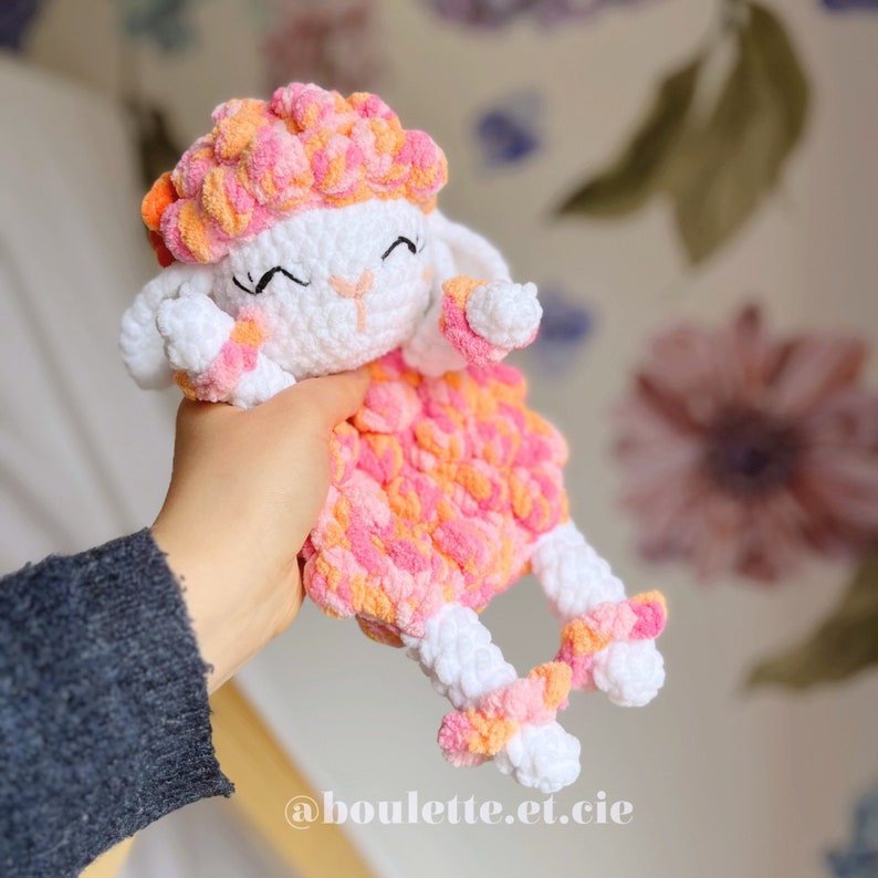 WOOLLY the lamb Crochet Pattern Sheep Snuggler Sheep comforter Crochet Tutorial Pattern image 6