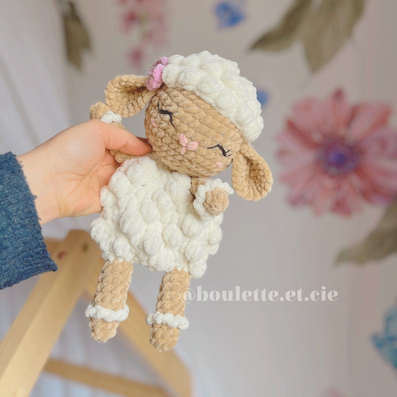 WOOLLY the lamb Crochet Pattern Sheep Snuggler Sheep comforter Crochet Tutorial Pattern image 5