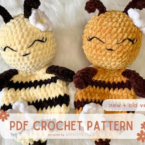 Daisy Bee - Padrão de Crochê PDF - Easy Bee Snuggler - Amigurumi - Consolador de Abelha - Crochê de Bebê