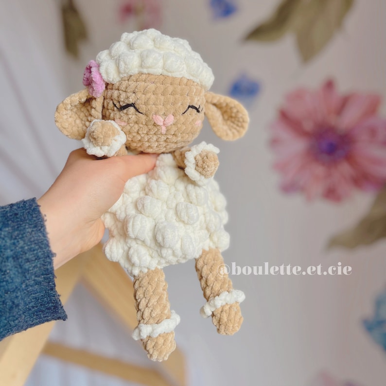 WOOLLY the lamb Crochet Pattern Sheep Snuggler Sheep comforter Crochet Tutorial Pattern image 2