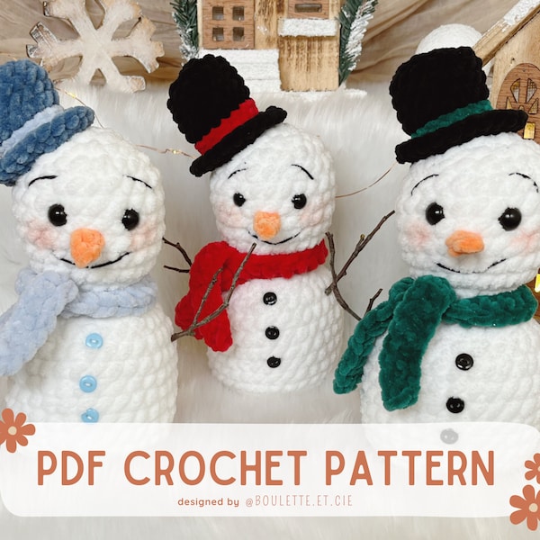 Sam the Snowman - Crochet Pattern - Bonhomme de Neige - Patron au Crochet - Easy Christmas Amigurumi