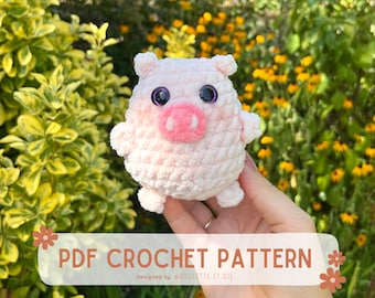 Chubby Pig - Crochet Pattern - Cochon Potelé - Chubby Friends Collection - Easy Amigurumi - Piglet