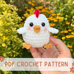 Chubby Chicken and Chick Easy Crochet Poule Potelée Poussin Tutoriel de Crochet Facile image 1