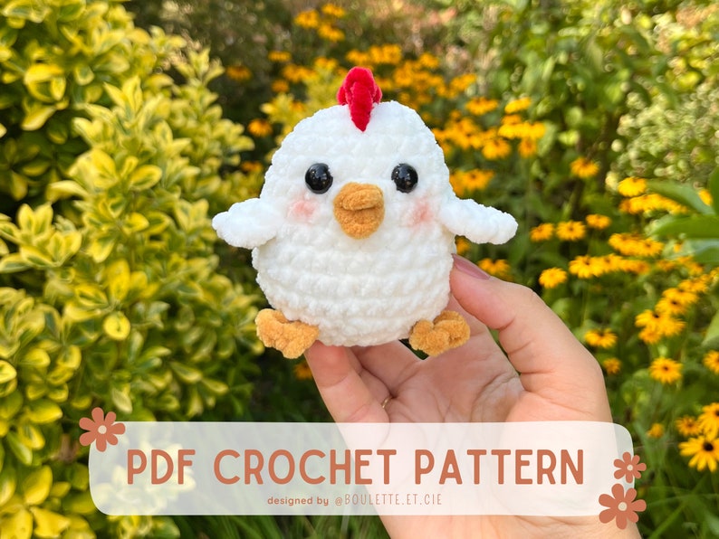 Chubby Chicken and Chick Easy Crochet Poule Potelée Poussin Tutoriel de Crochet Facile image 1