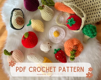 Farmers Market - Easy Crochet Pattern - Fruit and Vegetables - Market Day - Easy Crochet Tutorial - Play Food