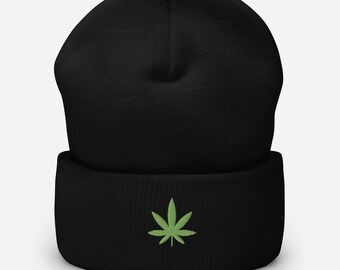 Embroidered Happy Cannabis Leaf Hat, 420 Cannabis Hemp Plant
