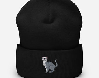 Grey and White Cat Beanie