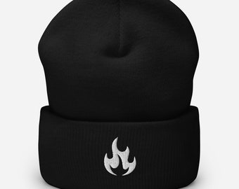Gorro de invierno unisex con bordado de llamas
