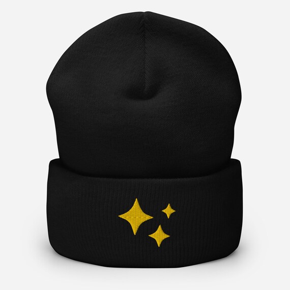 Embroidered Stars Beanie, Unisex Knit Cap - Etsy