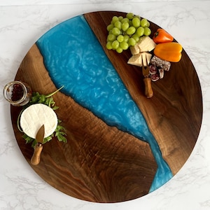 Black Walnut live edge Charcuterie board- epoxy/resin river board