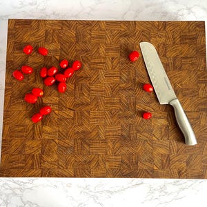 Extra Large Oak End Grain Cutting Board: Handmade Butcher Block