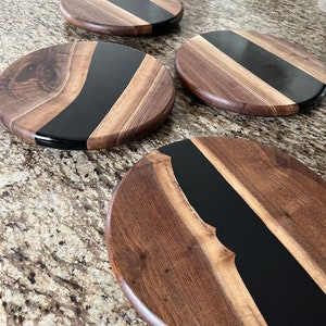 Black Walnut live edge Charcuterie board- epoxy/resin river board