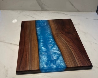 Black Walnut live edge epoxy charcuterie board/serving tray
