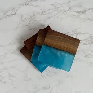 Walnut & Epoxy Coaster Set