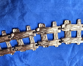 Bracelet Vintage signed Dolche Vita, silver color large bracelet,  designer jewelry from ParisVintageAntique.