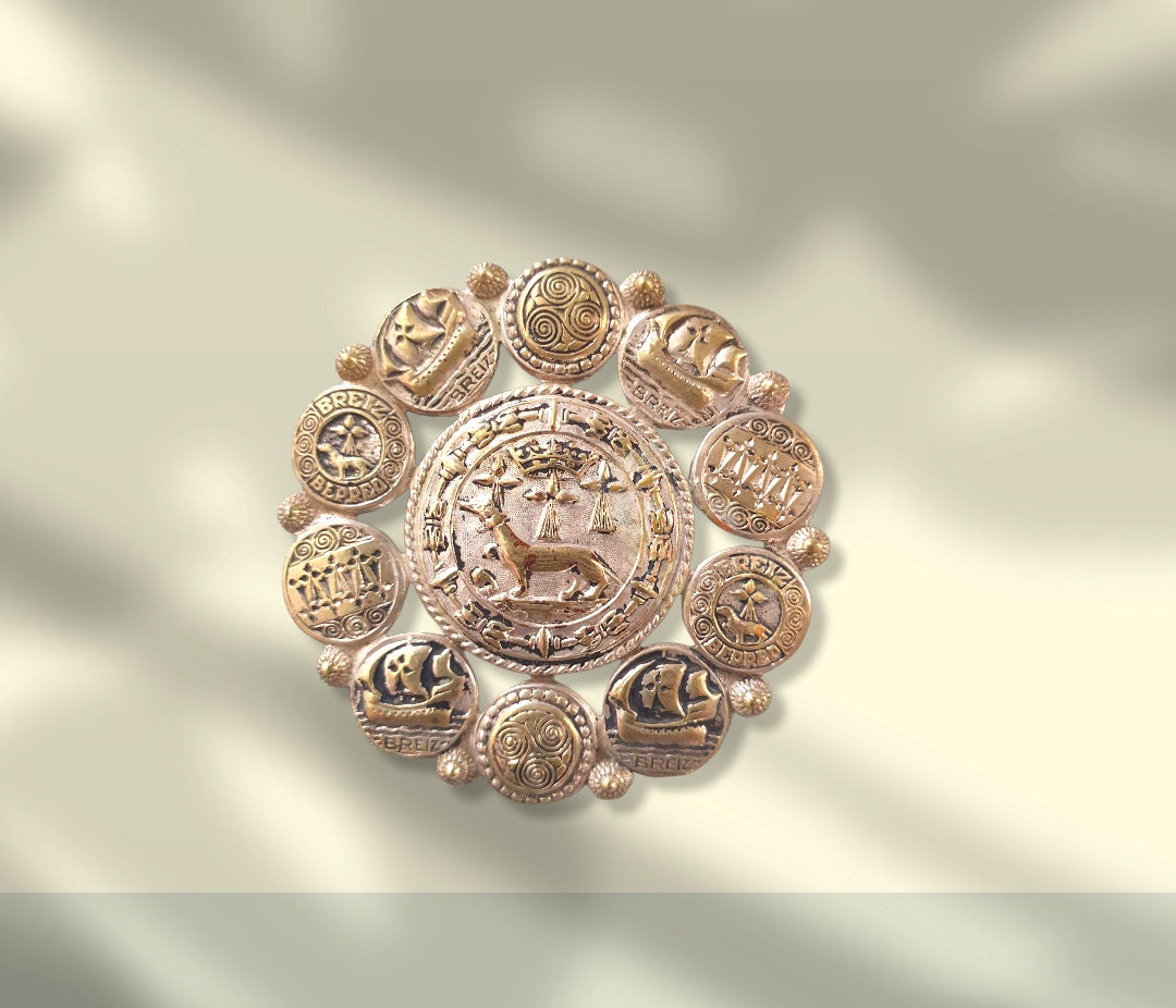 Broche KELT Ancienne - Bijou Régional Breton En Argent Massif - Occasion - Pièce Vintage