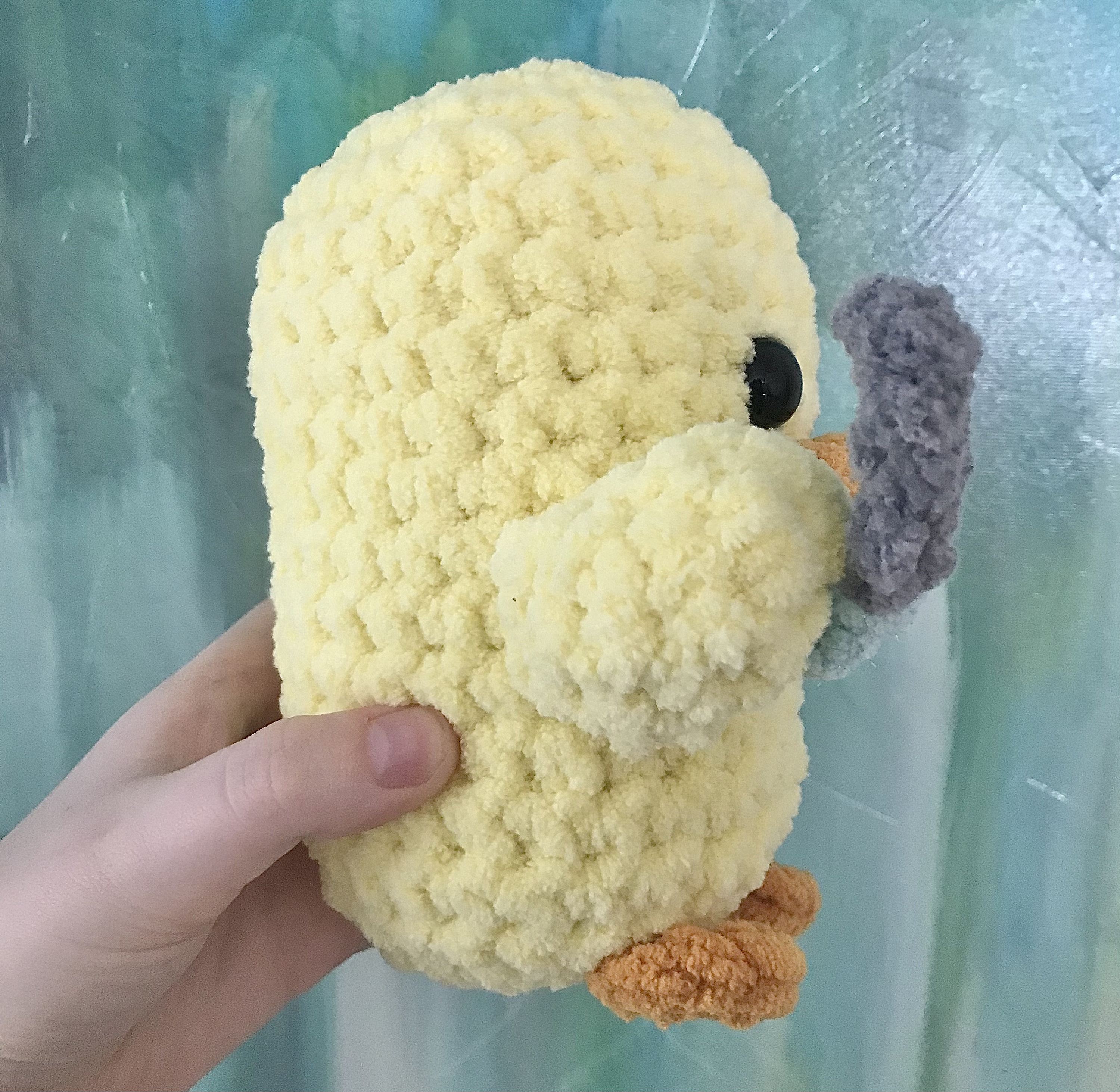 Crocheted Duck Holding Knife Stuffed Animal Handmade Meme Etsy