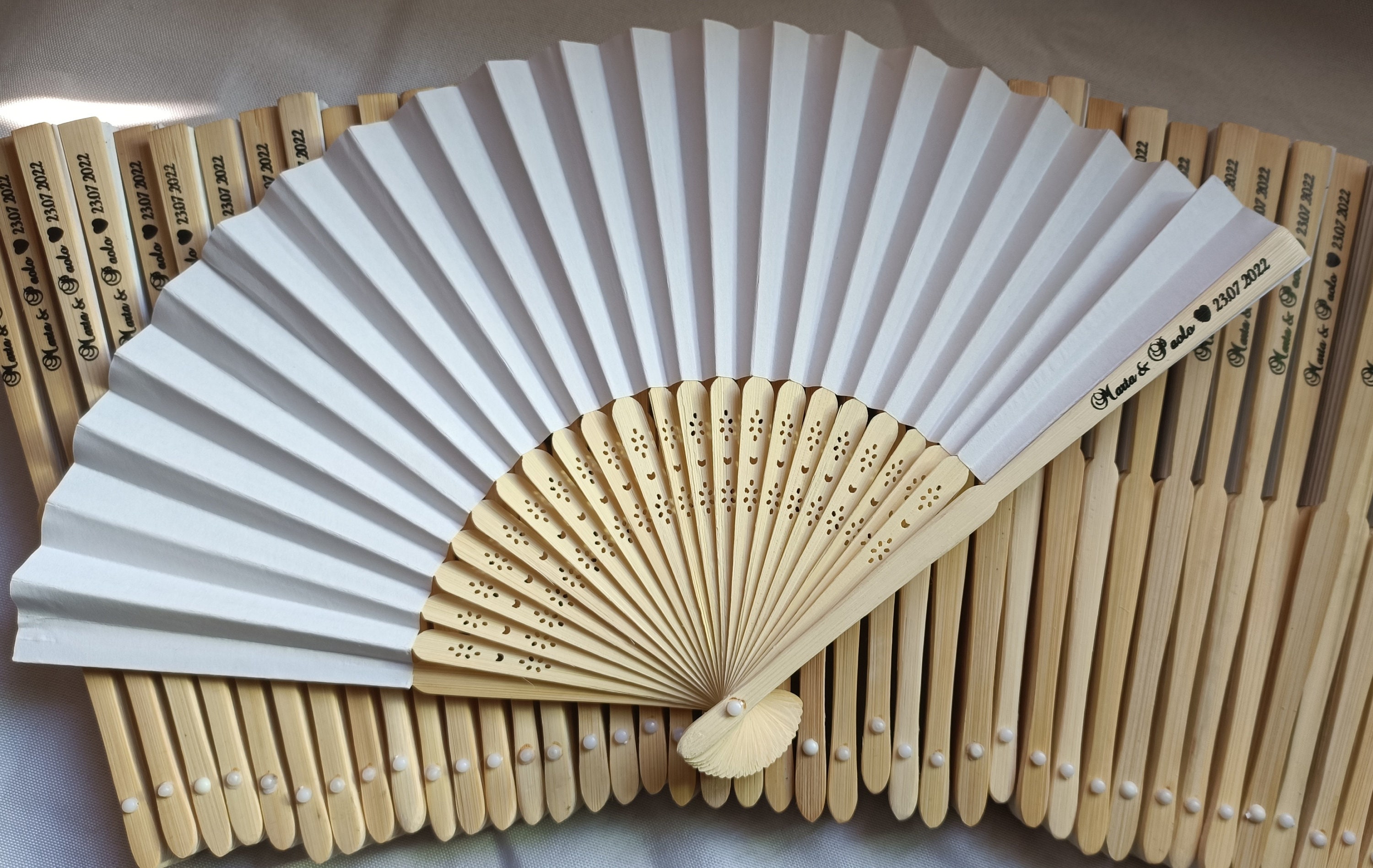 Colourful Personalized Paper Fans on Handle for Wedding Favors Etsy
