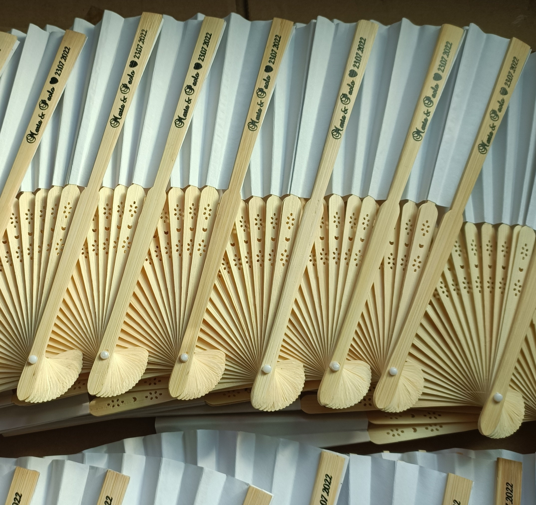 Colourful Personalized Paper Fans on Handle for Wedding Favors Etsy