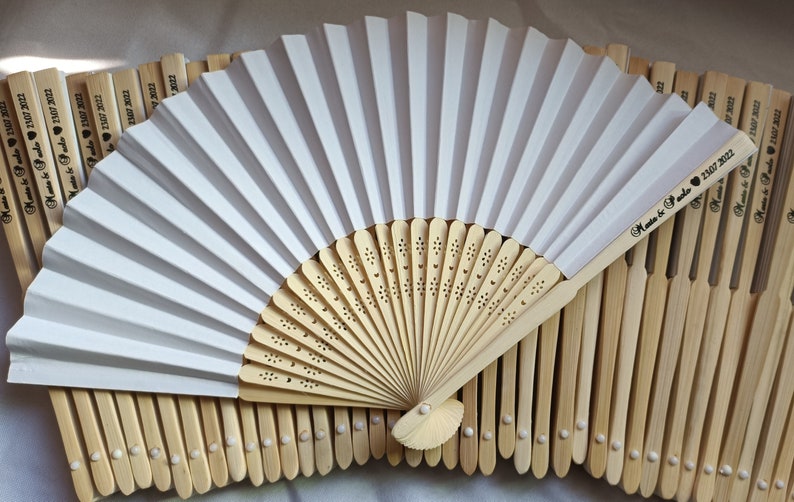 Mix Colors Personalized Paper Fan on Handle for Wedding Favors Etsy