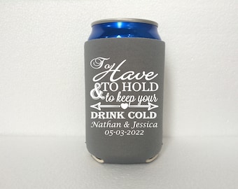 Personalized can  cooler wedding favors  wedding coozies custom beer coozies events gifts give away gifts stubby holder