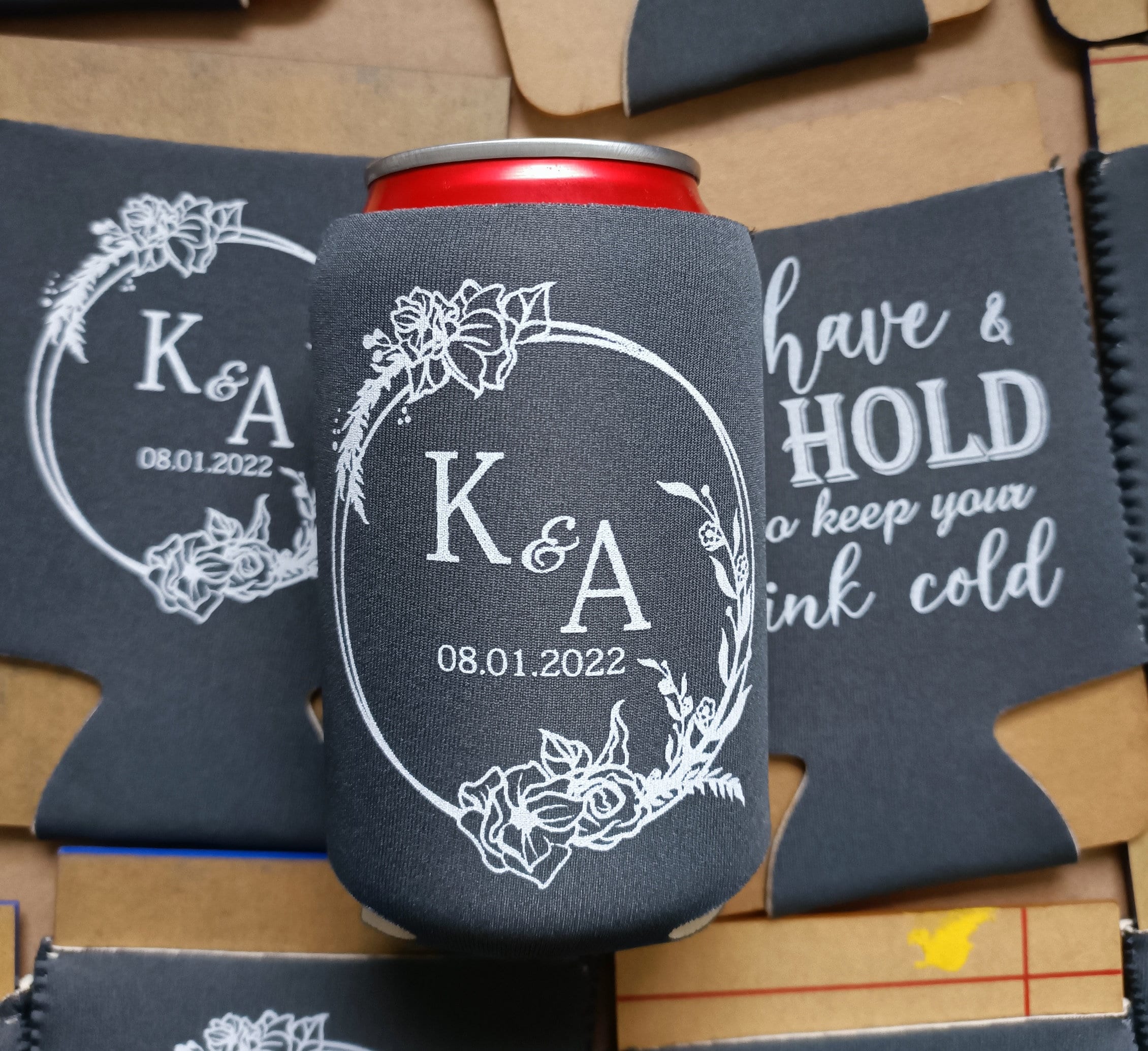 Personalized can cooler  custom can hugger  printed stubby holder for beer holder wedding faovrs ,wedding gifts party favors