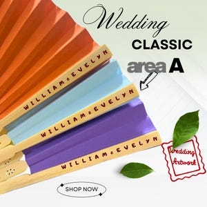 Colourful  personalized paper fans on handle for wedding favors  customized paper fan party favors baby shower company promotion Custom fan.