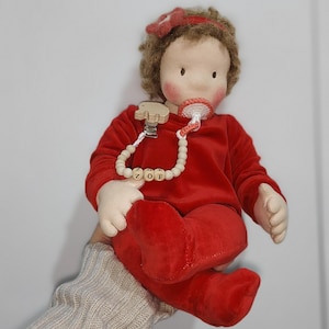 Muñeca Waldorf personalizada: 44 cm, hecha a mano en algodón orgánico, regalo para recién nacidos