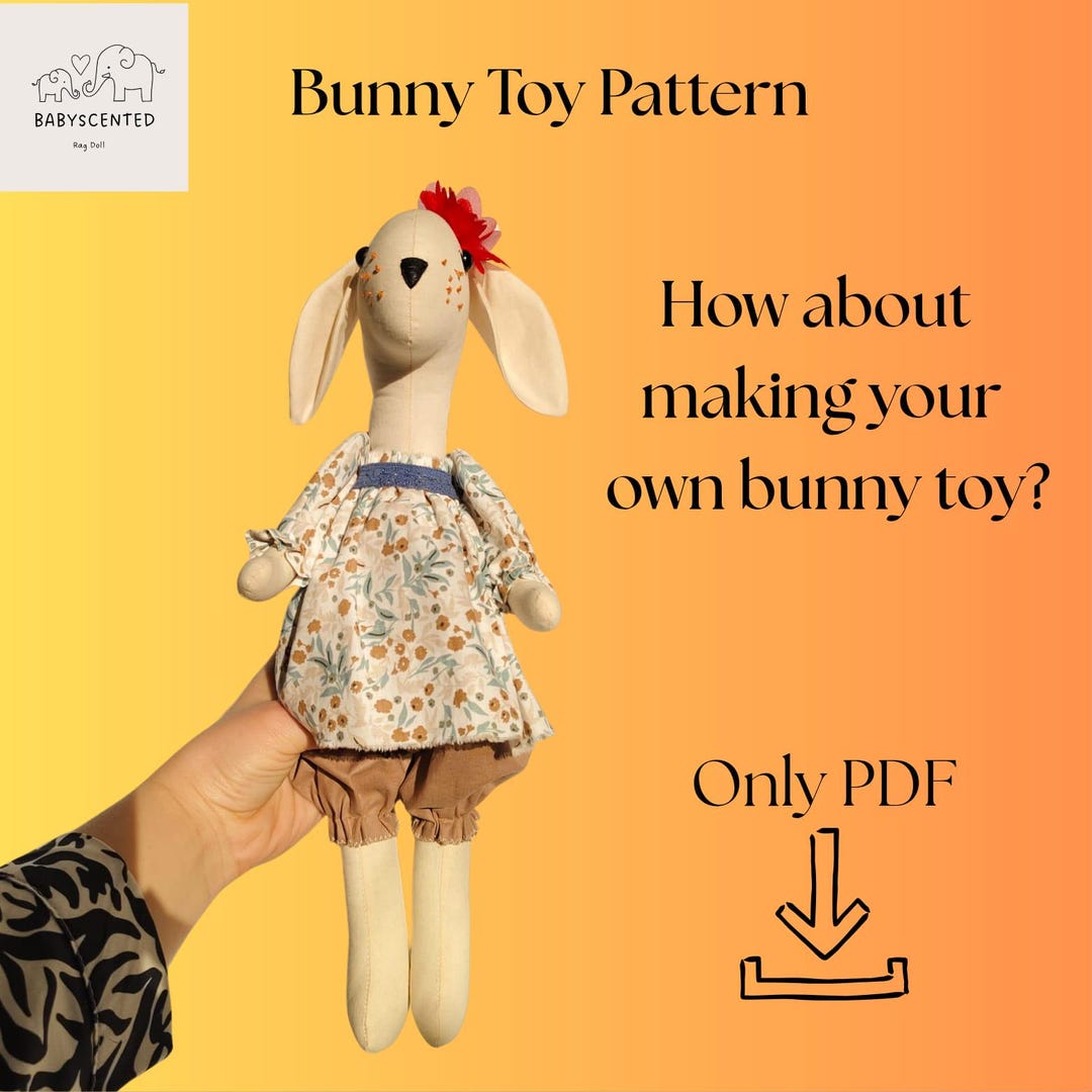 38 Cm Bunny Sewing Pattern PDF | Stuffed Rabbit Toy Pattern | Digital ...