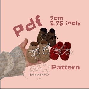 PDF Doll Shoe Pattern: 2.75-inch Doll Boots