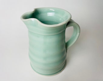 Mint green handmade porcelain pitcher/creamer