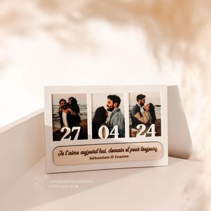 Personalisierter Bilderrahmen für Paare mit Datum – originelles Jahrestagsgeschenk für Paare – personalisiertes Valentinstagsgeschenk für Verliebte