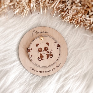 Personalized surprise request for birth announcement, witness, godmother.. ••Wood engraving