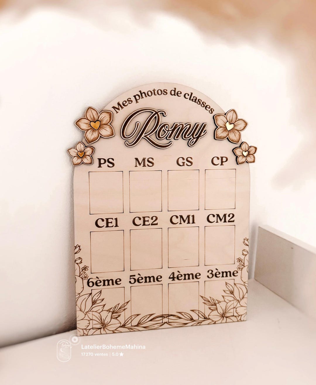 Personalized Wooden Class Photo Frame – Children's School Photo Holder ...