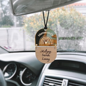 Customizable rearview mirror pendant for car, family