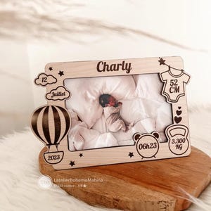 Cadre naissance bébé personnalisé – cadre souvenir naissance avec photo – cadeau naissance bébé original