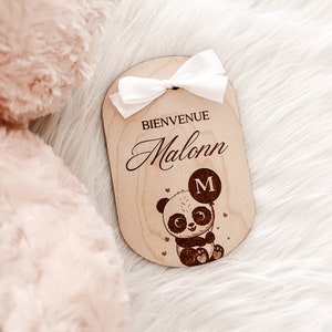 Carte de bienvenue naissance bébé avec gravure personnalisée