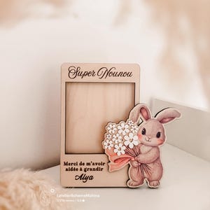 Personalized photo frame with message – Personalized photo gift – Gift for nanny, teacher, teaching assistant, godmother – Children's keepsake