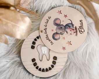 Boîte à dents de lait pour enfants avec gravure personnalisée en couleur - boîte rangement dents de lait enfant