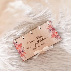 Personalized surprise request box with ultrasound photo, pregnancy announcement, pregnancy gift