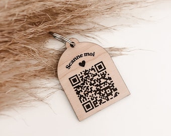 Personalized key ring QR Code company website and logo