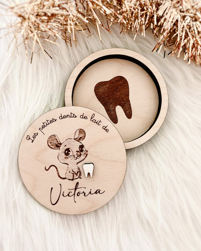 Milk tooth box for children with personalized engraving image 1