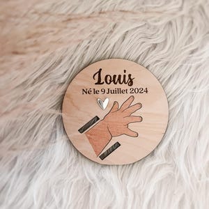 Carte bracelet de naissance avec gravure personnalisé