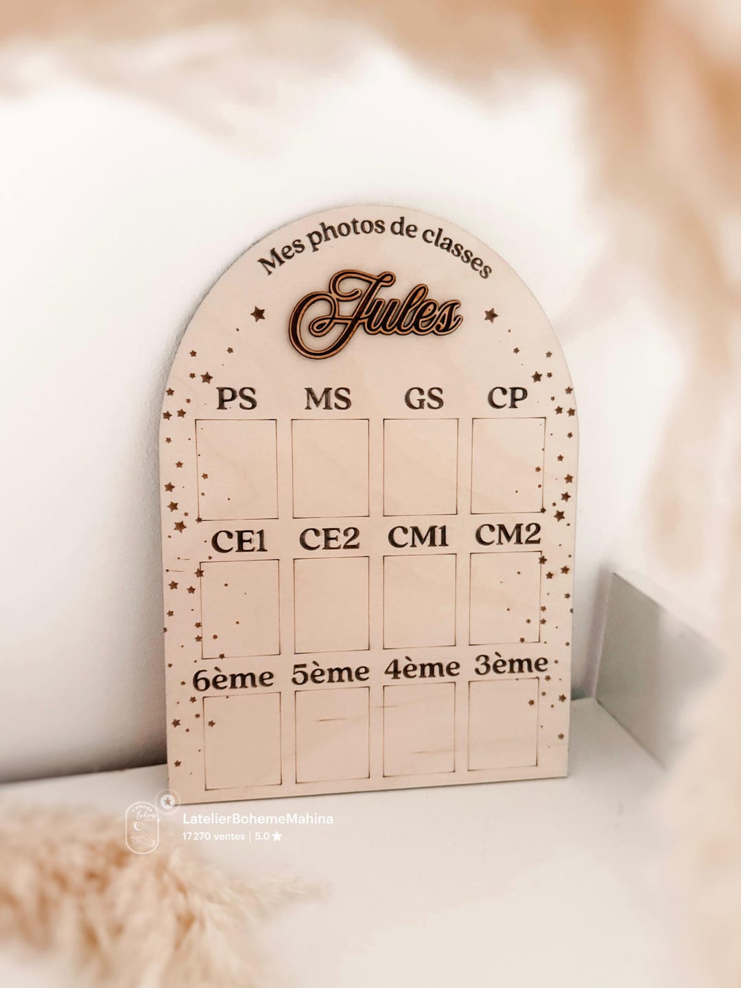 Personalized Wooden Class Photo Frame – Children's School Photo Holder ...