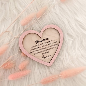 Personalized heart-shaped magnet, nanny, teacher